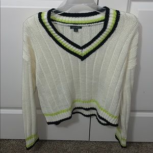 green cream and black sweater from target